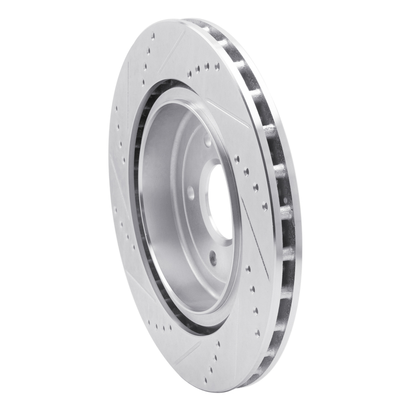 Chevrolet Corvette Brake Rotor (1) - Rear Right - R1 Concepts - Drilled & Slotted - Silver - `06-`13